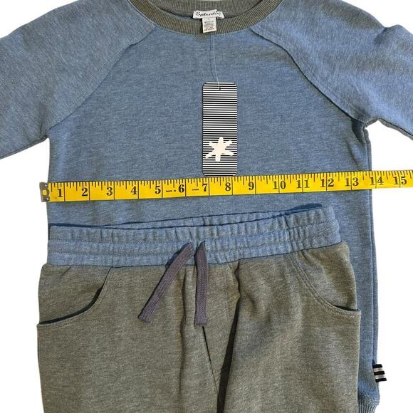 NWT Splendid 2pc Jogger Set Blue/Gray Lily Pad Kids 7 - Picture 7 of 9